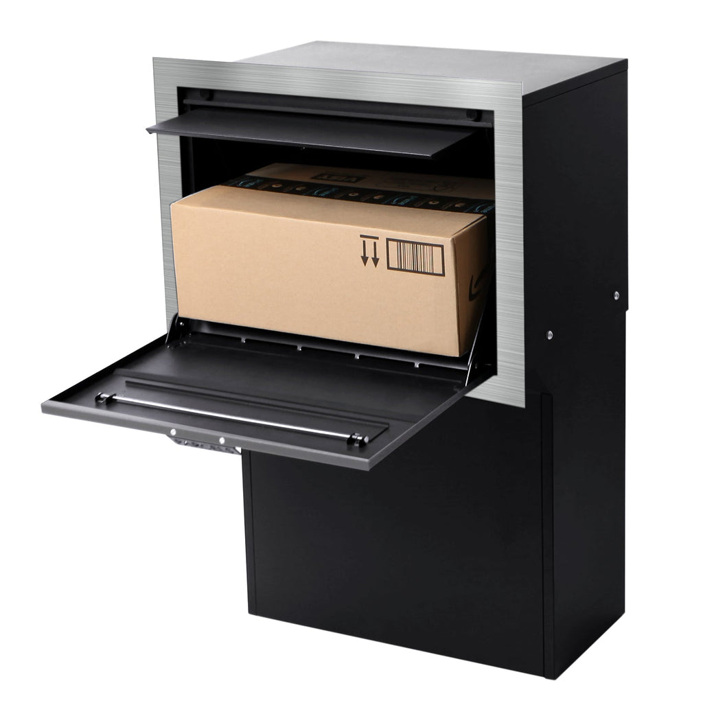 Geneva Large Parcel Fence/Brick Letterbox - Stainless Steel