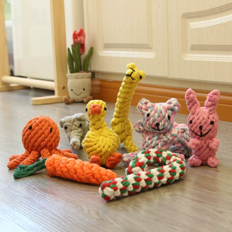 Dirfact | Cotton Rope Dog Toys with Vegetable and Fruit Design for Small Dogs