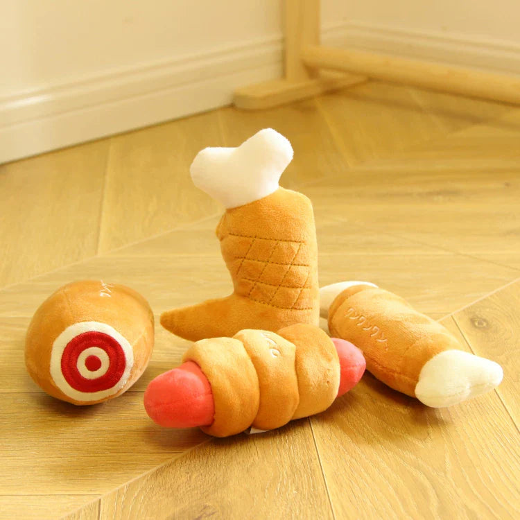 Dirfact | Plush Squeaky Dog Toys with Afternoon Tea Style for Small Dogs