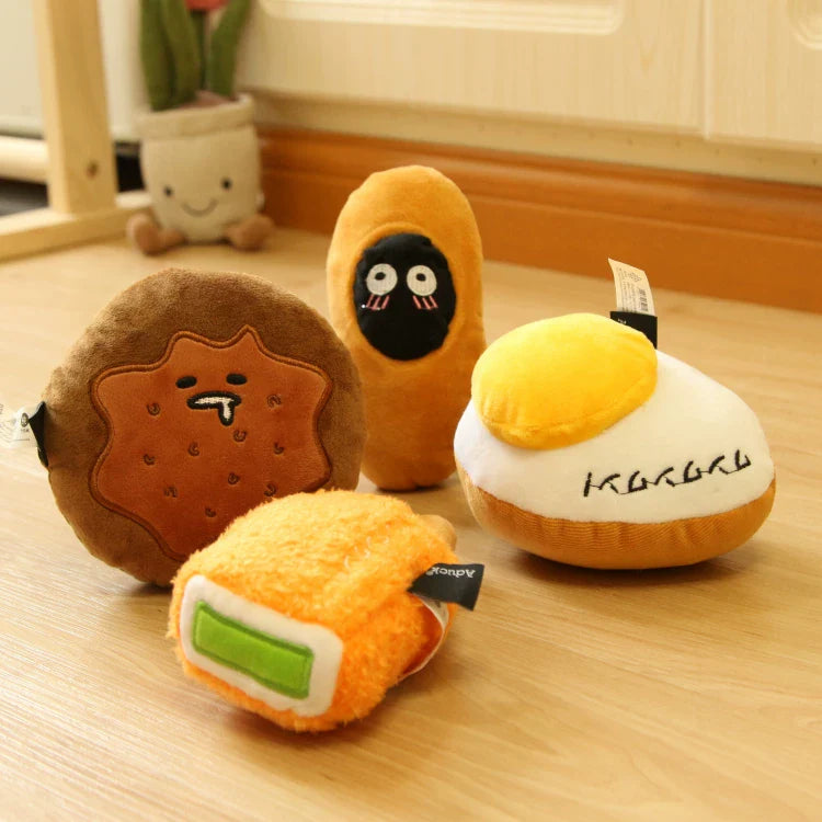 Dirfact | Plush Squeaky Dog Toys with Afternoon Tea Style for Small Dogs