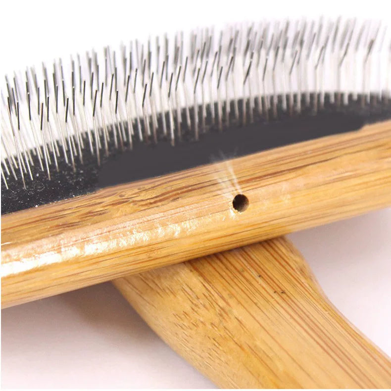 Dirfact | Wooden Handle Needle Comb for Dog and Cat Grooming Detangling