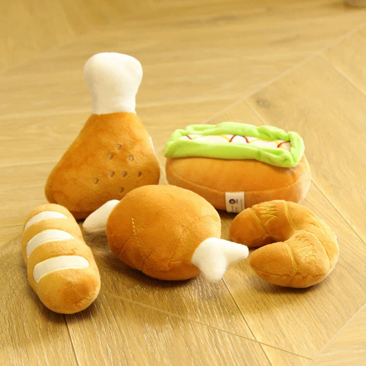 Dirfact | Plush Squeaky Dog Toys with Afternoon Tea Style for Small Dogs